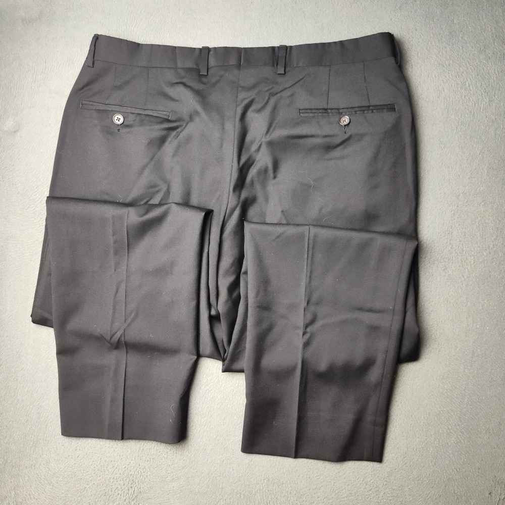 Ted Baker London Pants Mens 35x30 Black Wool Dress Trousers Jarrett Flat Front - Picture 6 of 14